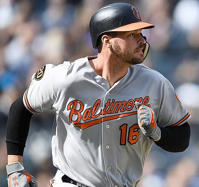 Trey Mancini trong màu áo của đội tuyển Baltimore Orioles. Ảnh: Trey Mancini